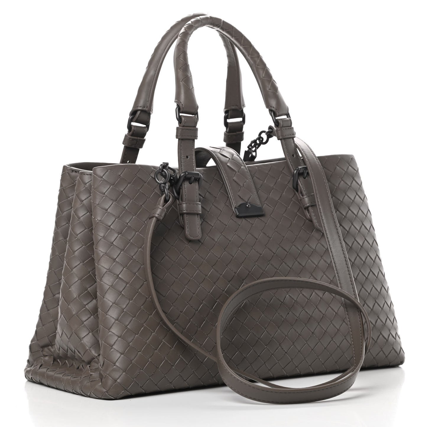Light Calf Intrecciato Small Roma Steel