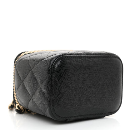Chanel Caviar Quilted Mini Vanity Case With Chain Black 4 of 11