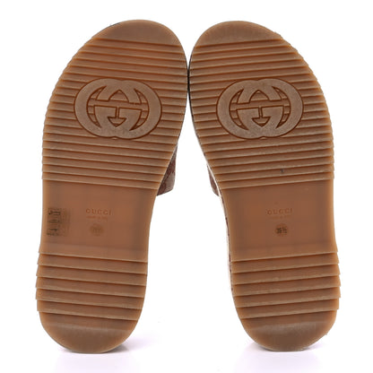 Gucci Canvas GG Monogram Angelina Platform Slide Sandals 39.5 Beige Ruggine 5 of 8