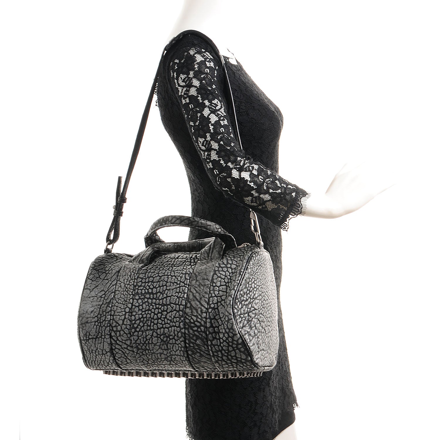 Alexander Wang Lambskin Rocco Dumbo Satchel Silver 2 of 8