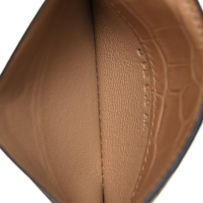Hermes Matte Alligator 4CC Card Holder Chai 5 of 8
