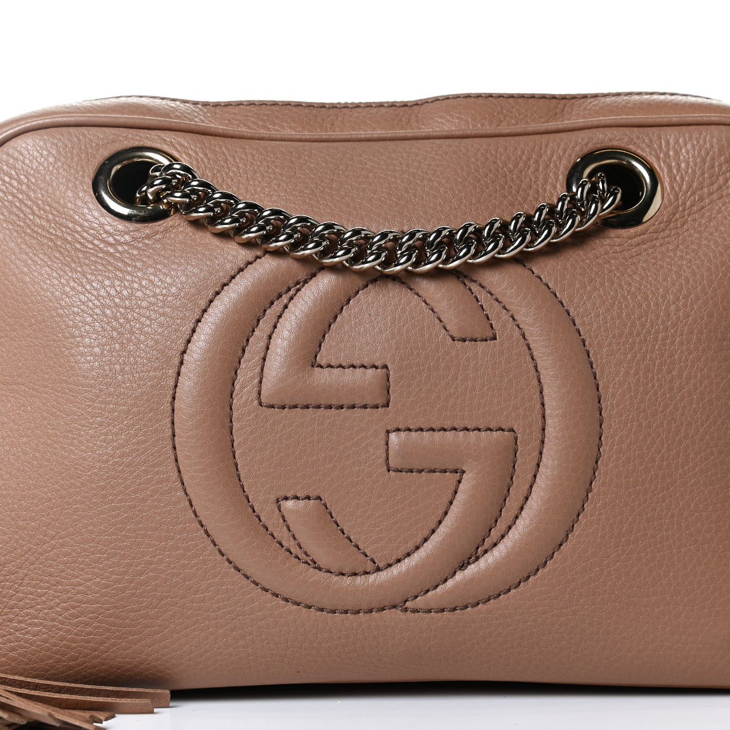 Gucci Pebbled Calfskin Small Soho Bowler Camelia 8 of 12