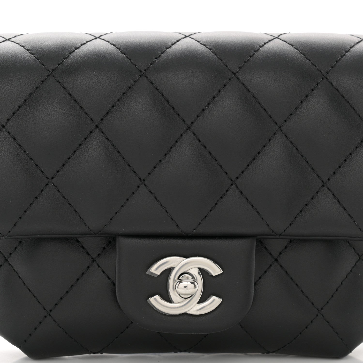 Chanel Calfskin Quilted CC Uniform Flap Belt Bag Black 9 of 11