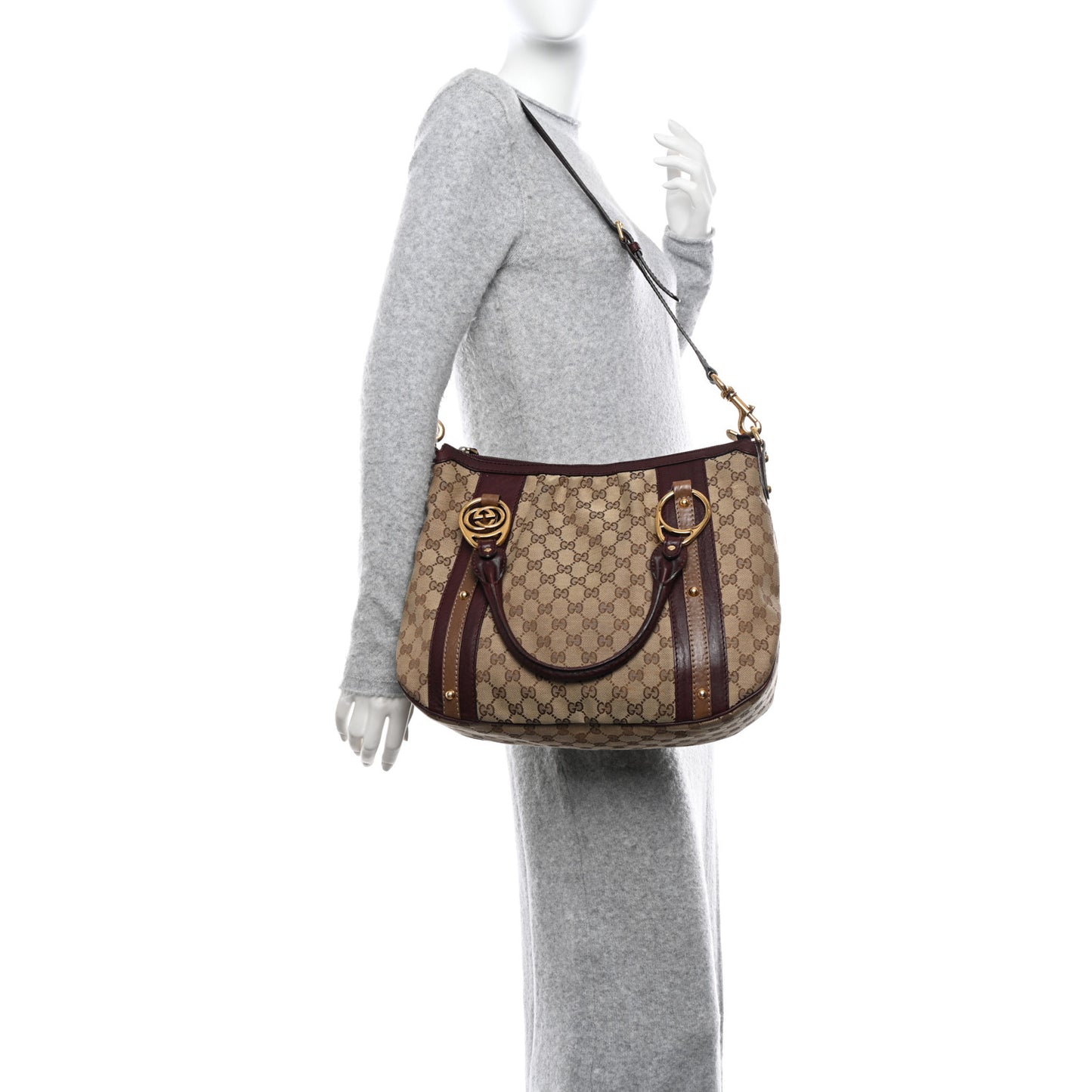 Monogram Interlocking G Tote Dark Brown