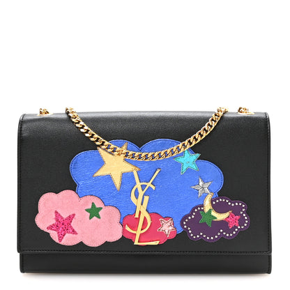 Saint Laurent Lambskin Medium Cloud Star Monogram Kate Satchel Black 1 of 10