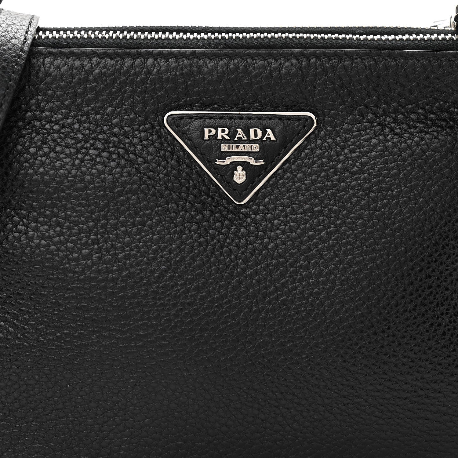Prada Vitello Phenix Double Zip Crossbody Bag Black 9 of 12