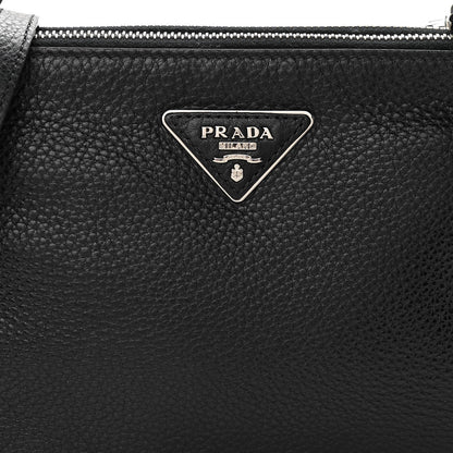 Prada Vitello Phenix Double Zip Crossbody Bag Black 9 of 12