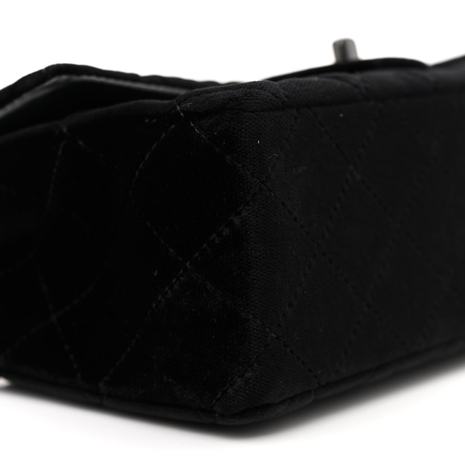 Chanel Velvet Quilted Mini Rectangular Flap So Black 9 of 13