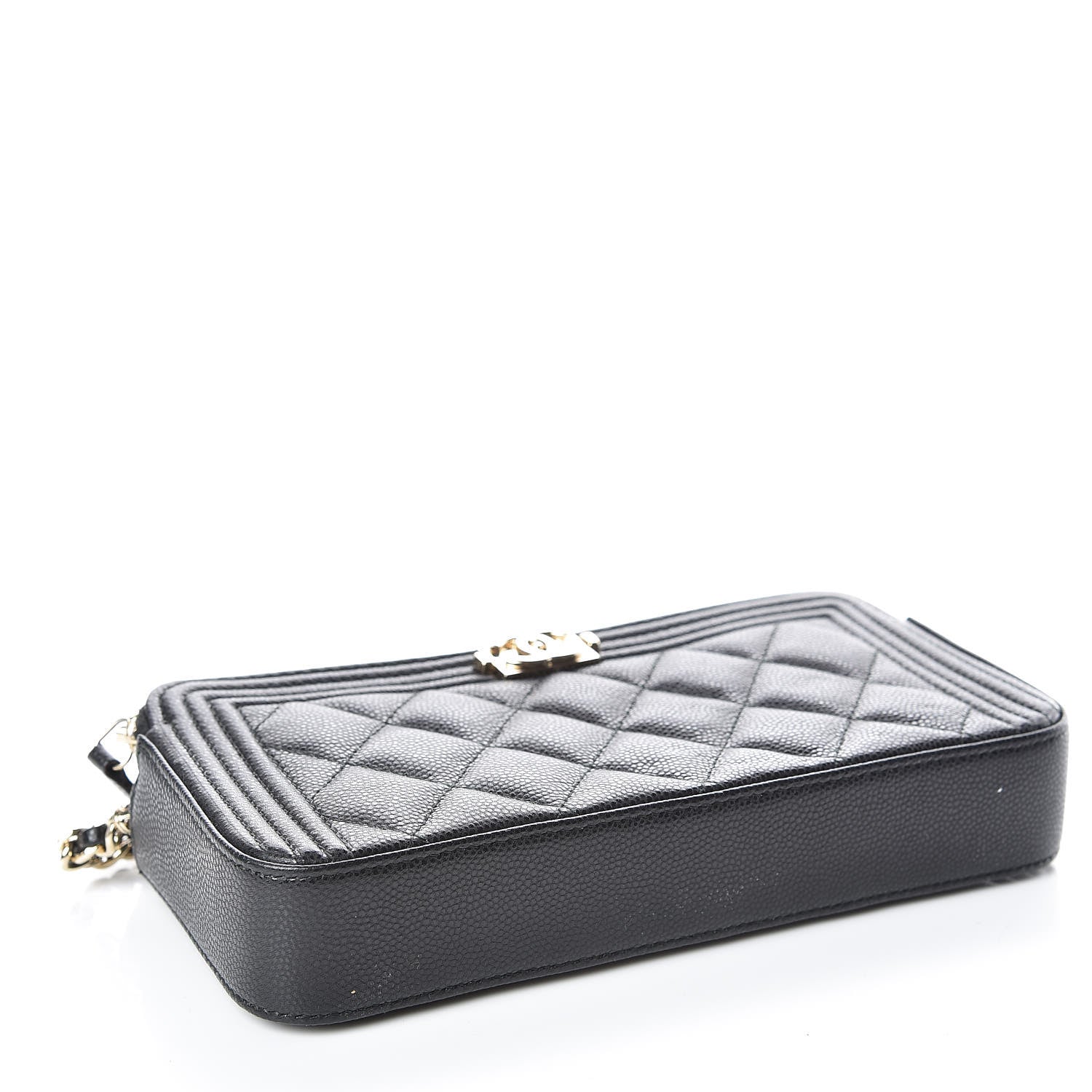 Chanel Caviar Quilted Small Boy Clutch With Chain Black 4 of 13