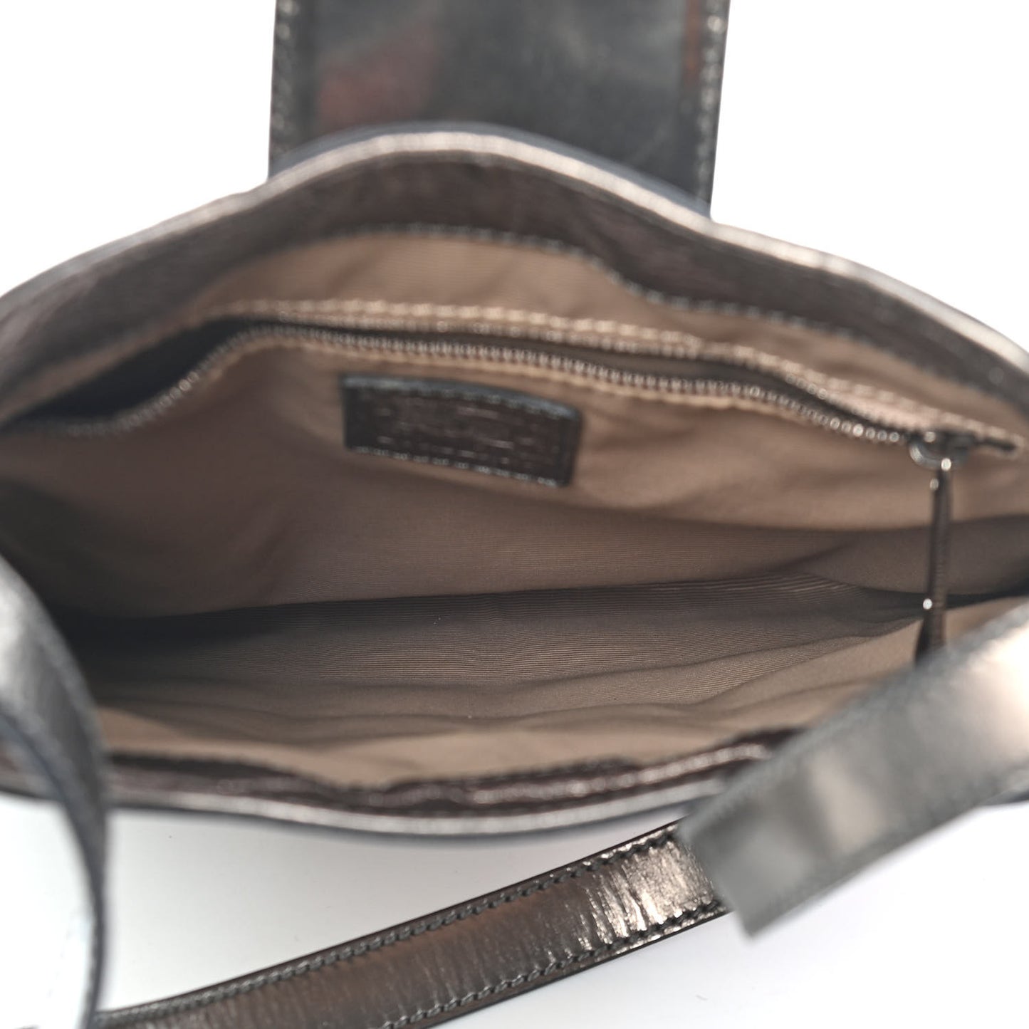 Metallic Patent Studded Nova Check Patchwork Crossbody Pewter