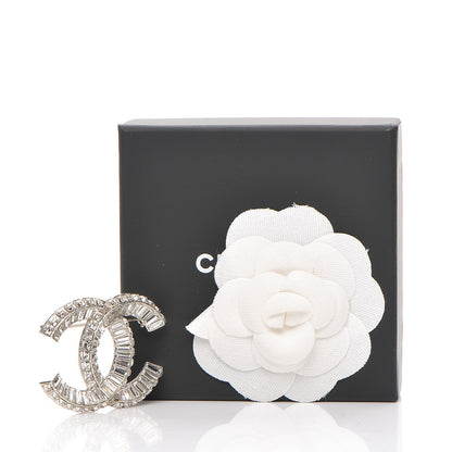 Chanel Baguette Crystal CC Brooch Silver 5 of 5