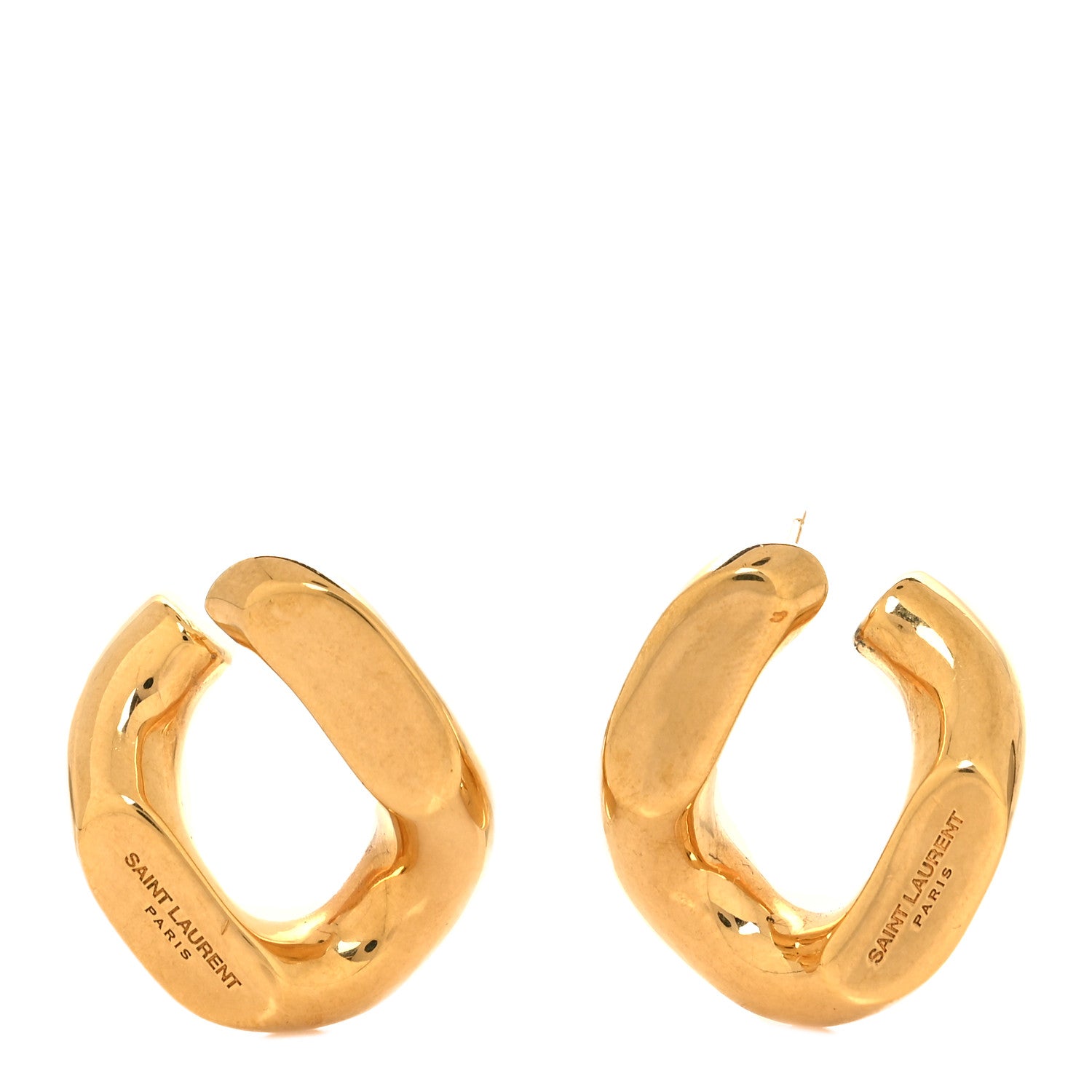 Saint Laurent Chain Link Earrings Gold 1 of 5