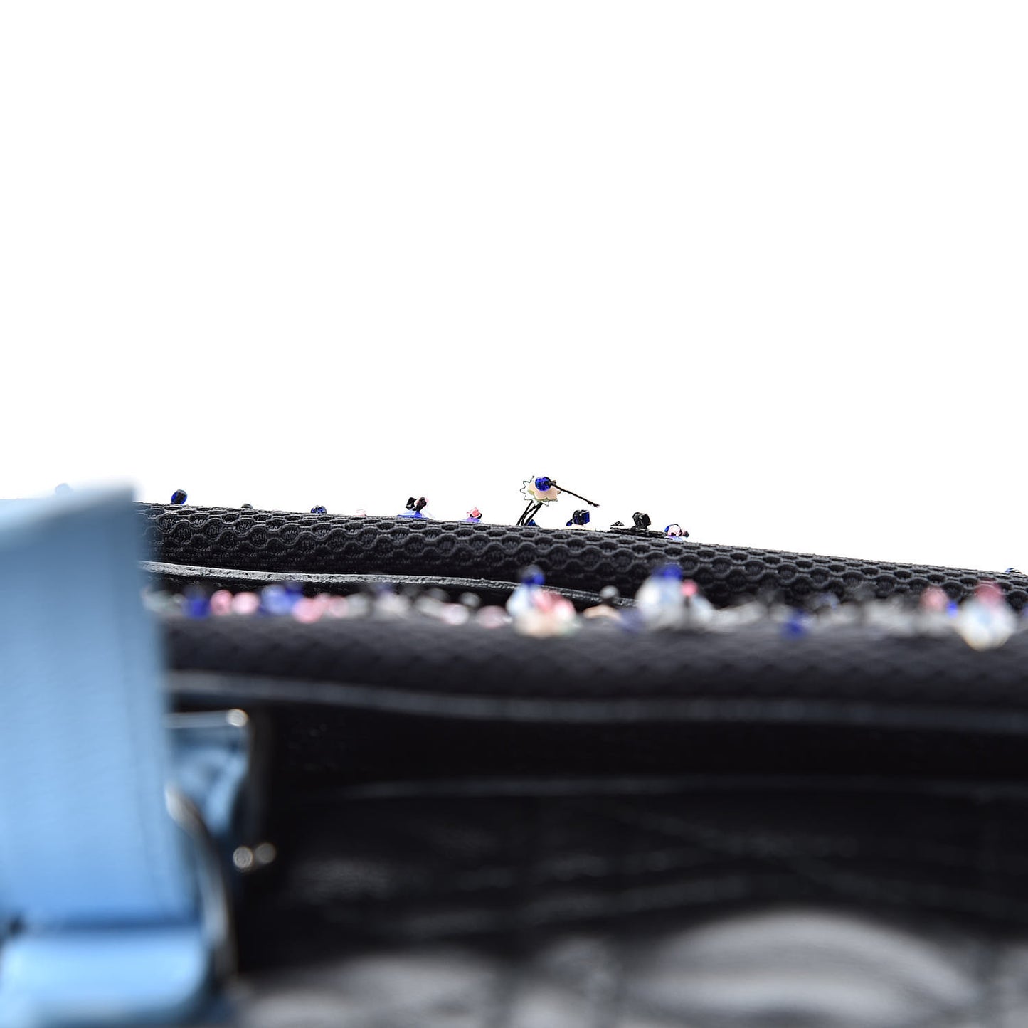 Lambskin Cannage Embellished Small Stardust Backpack Light Blue Black