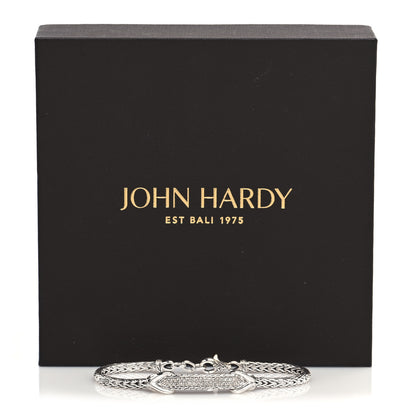 John Hardy Sterling Silver Diamond Asli Classic Chain Link ID Bracelet 5 of 5