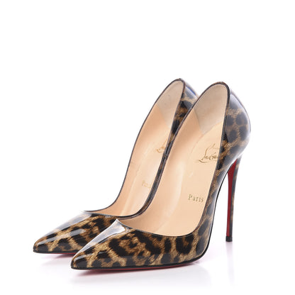 Christian Louboutin Patent Leopardino So Kate 120 Pumps 36.5 Brown 3 of 11