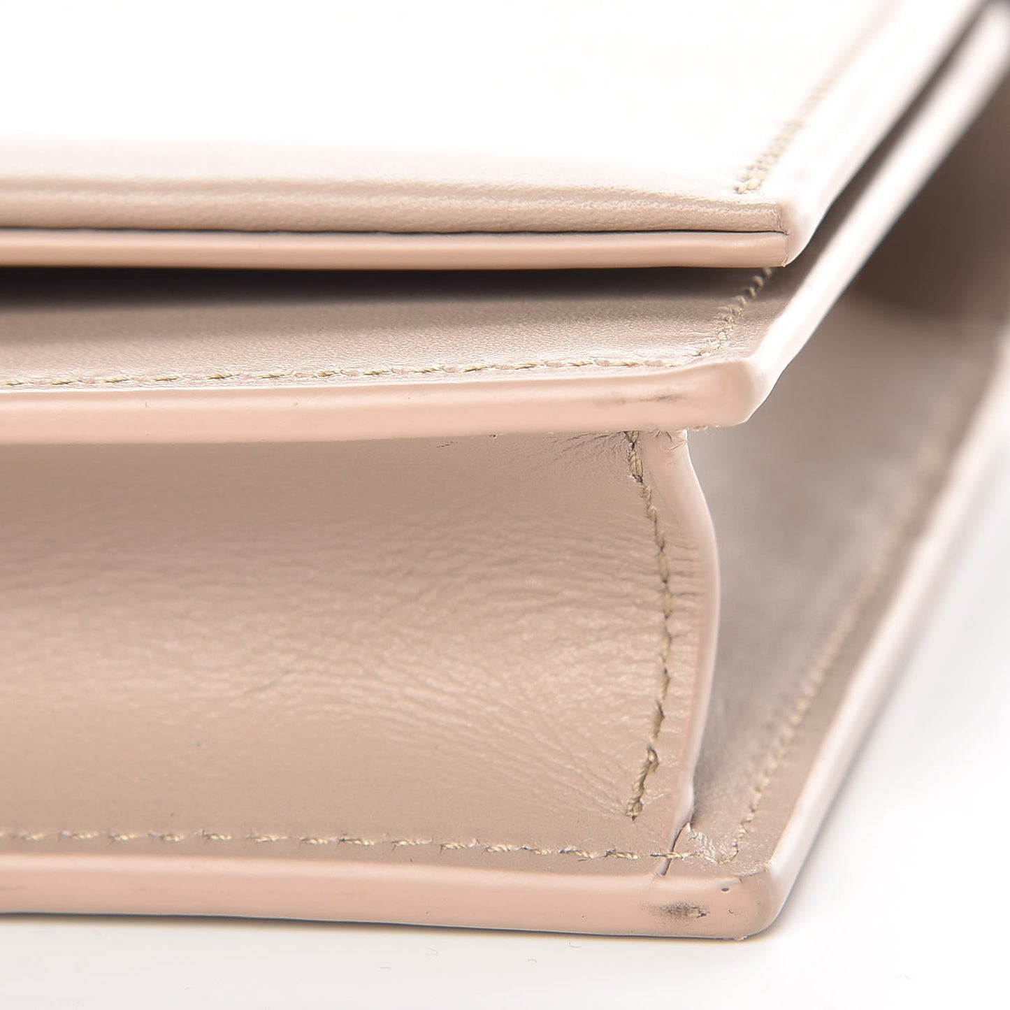 Smooth Calfskin Classic Monogram Kate Tassel Chain Wallet Light Natural