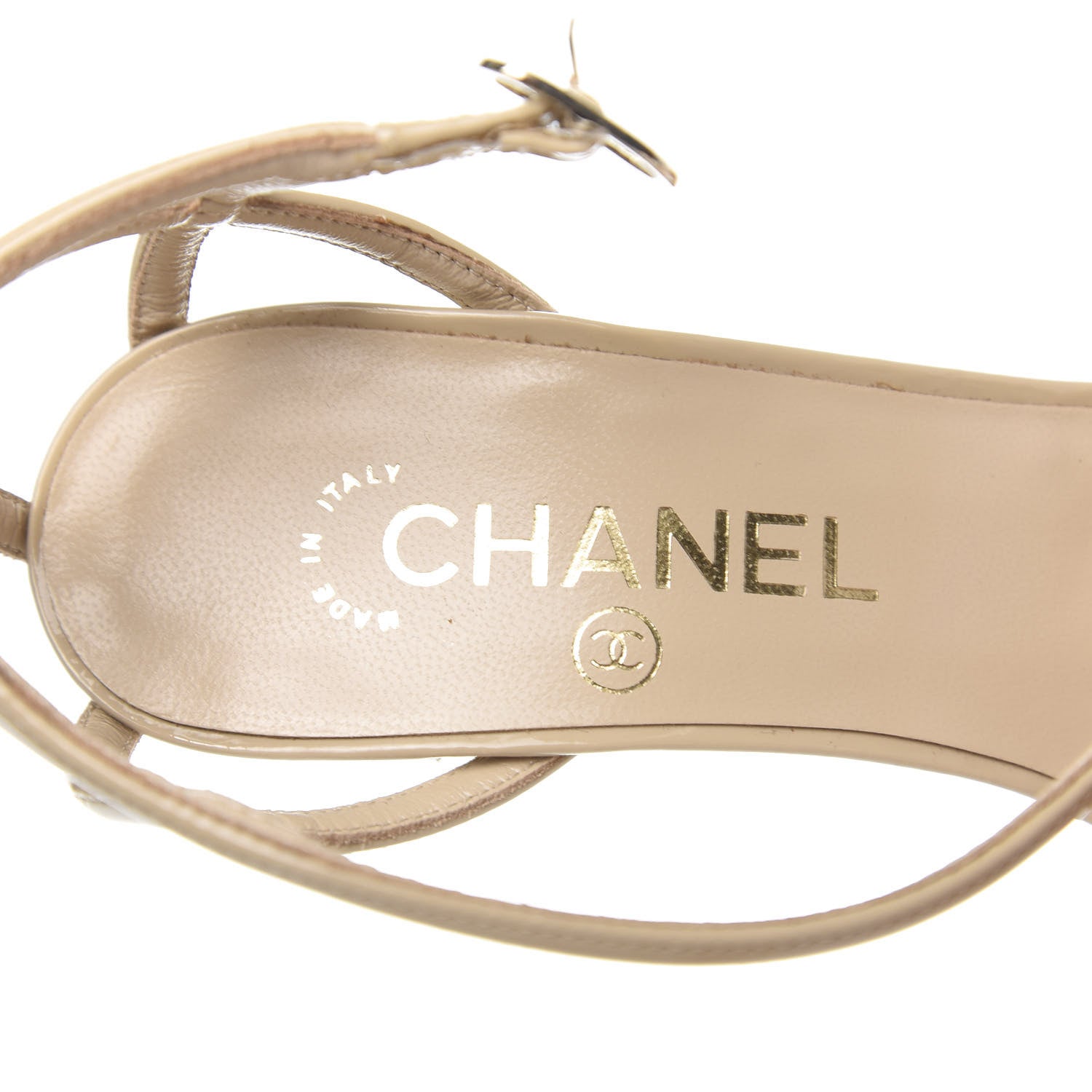 Chanel Patent Quilted Wedge Sandals 36 Beige 7 of 10
