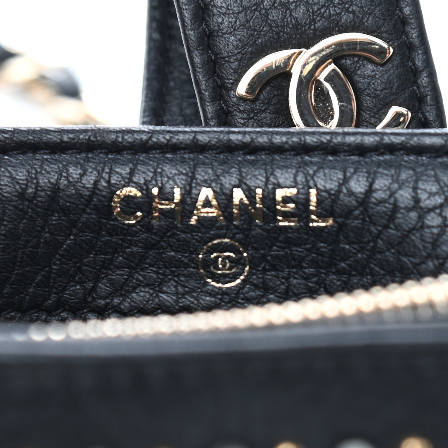 Chanel Calfskin Strass Studded Mini Phone Holder Clutch Black 6 of 10