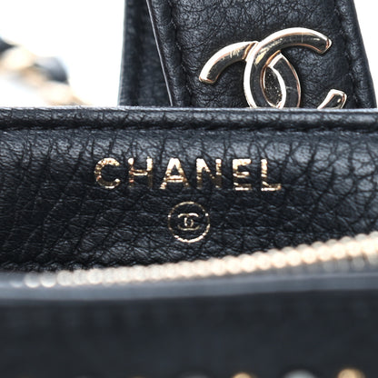 Chanel Calfskin Strass Studded Mini Phone Holder Clutch Black 6 of 10