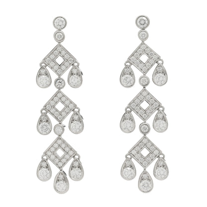 Tiffany Platinum Diamond Legacy Jazz Pagoda Drop Earrings 1 of 5