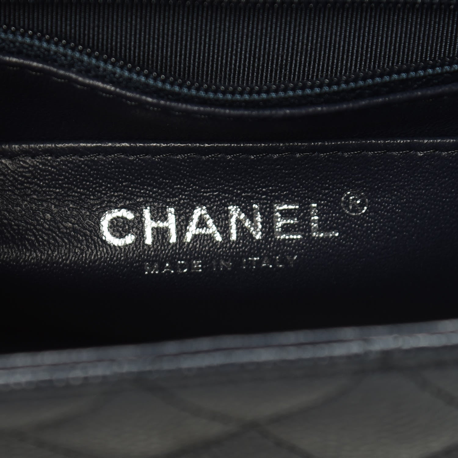 Chanel Iridescent Caviar Quilted Mini Rectangular Flap Navy Blue 6 of 11
