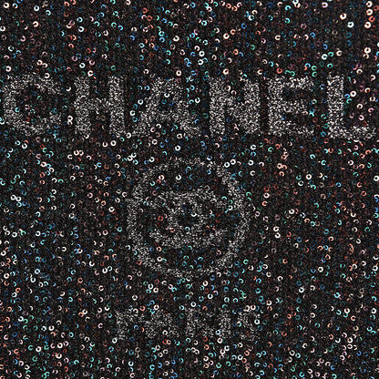 Chanel Canvas Sequin Medium Deauville Cosmetic Pouch Black 7 of 8