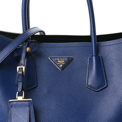 Prada Saffiano Cuir Large Double Bag Inchiostro 7 of 9