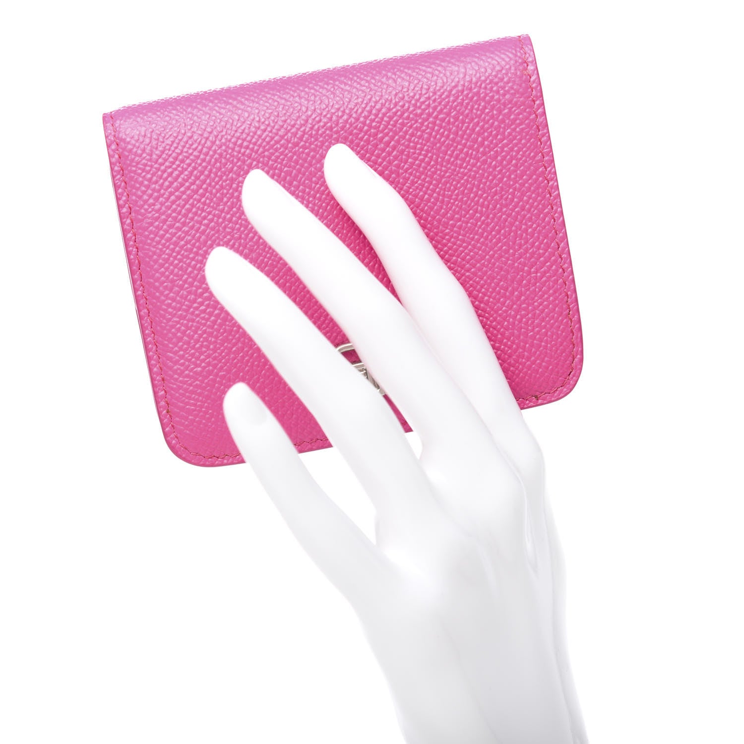 Balenciaga Signature Grained Calfskin BB Flap Coin Wallet Acid Fuchsia 2 of 11