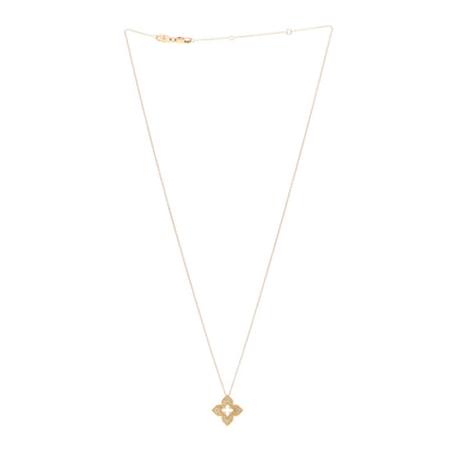 Roberto Coin 18K Yellow Gold Diamond Extra Small Petite Venetian Princess Flower Pendant Necklace 3 of 4