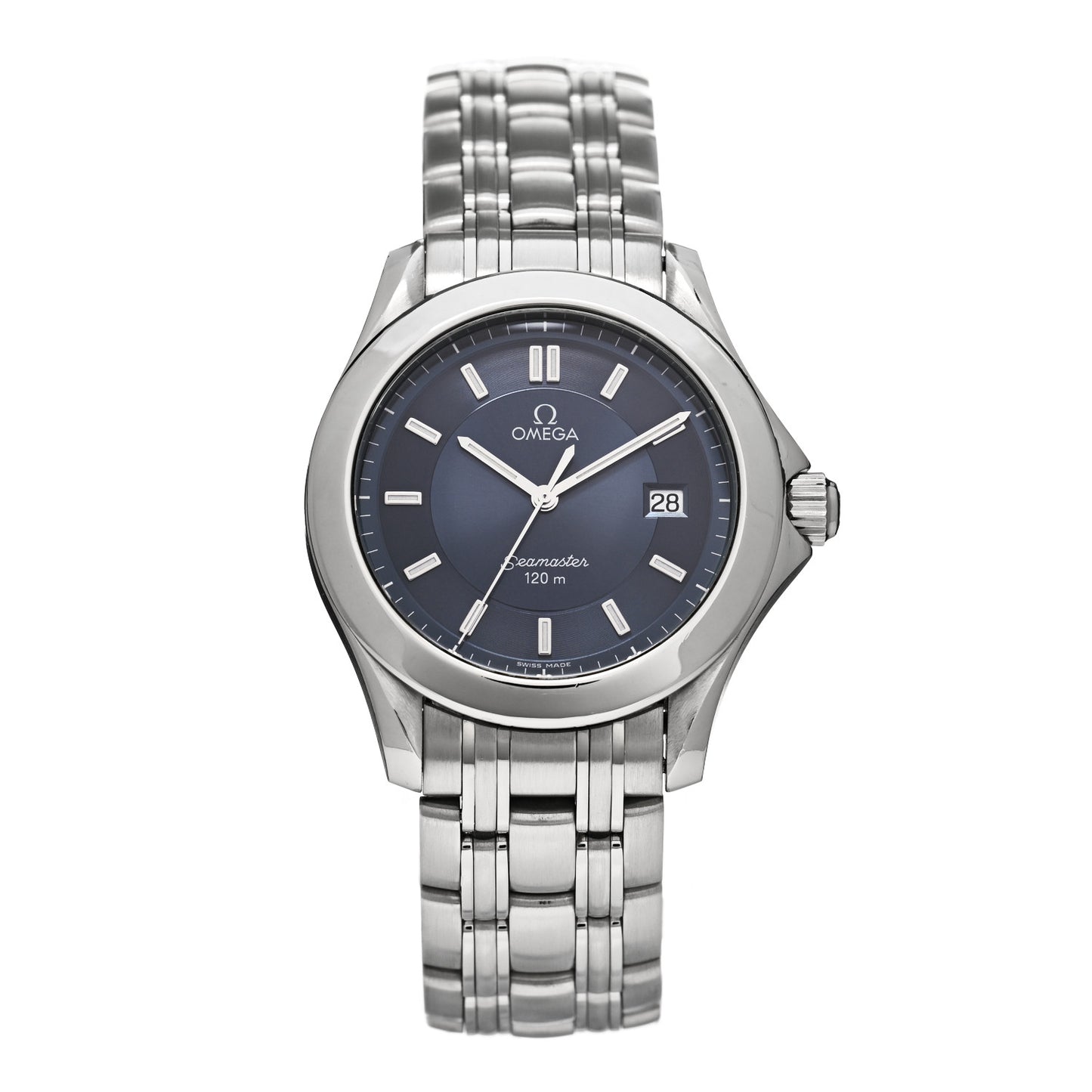 Stainless Steel 36mm Seamaster 120M Quartz Watch Blue 2511.81