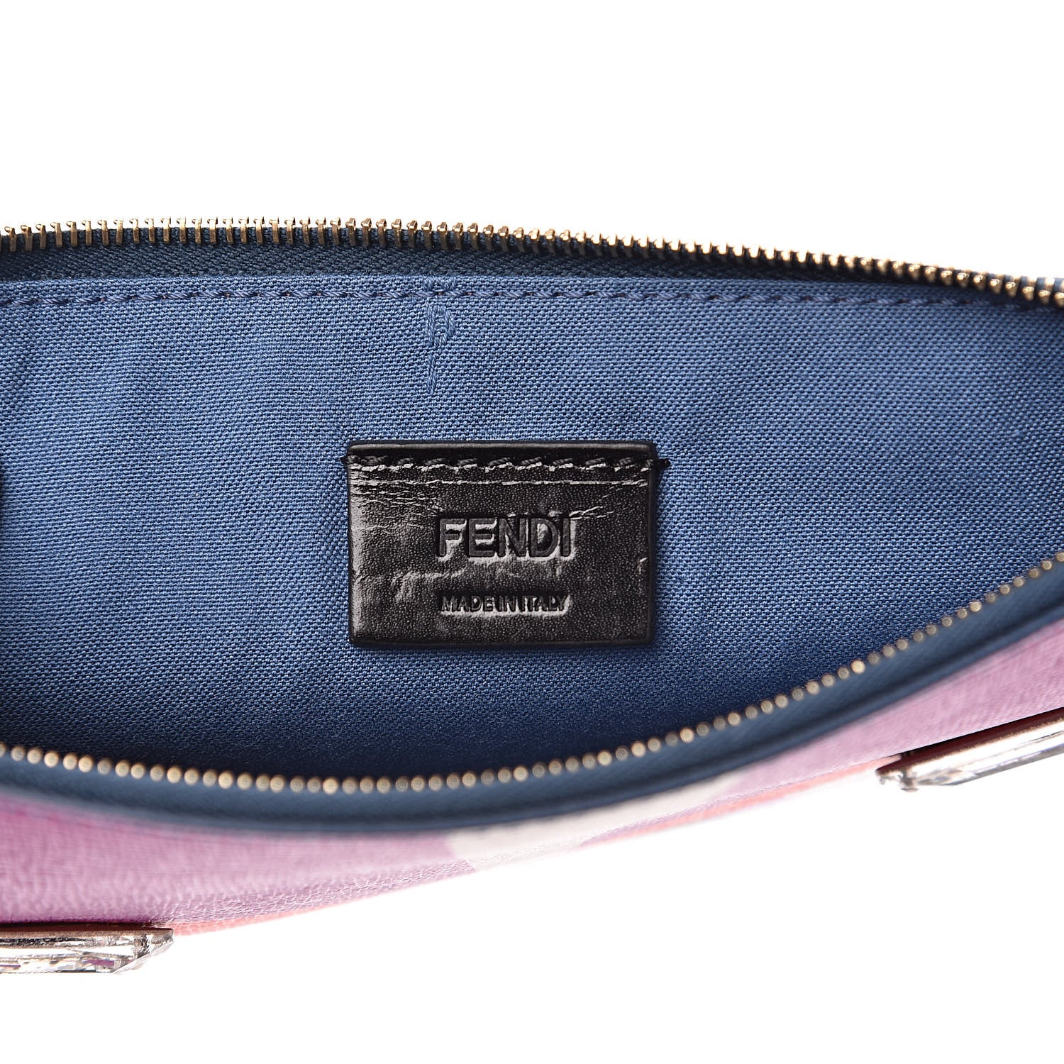 Fendi Vitello Elite Crystal Eye Monster Zip Pouch Cobalt Multicolor 6 of 7
