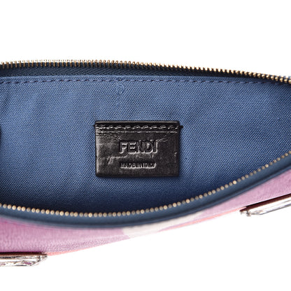 Fendi Vitello Elite Crystal Eye Monster Zip Pouch Cobalt Multicolor 6 of 7