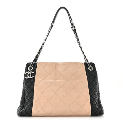 Chanel Lambskin Quilted CC Shopping Tote Black Rose Clair 1 of 15