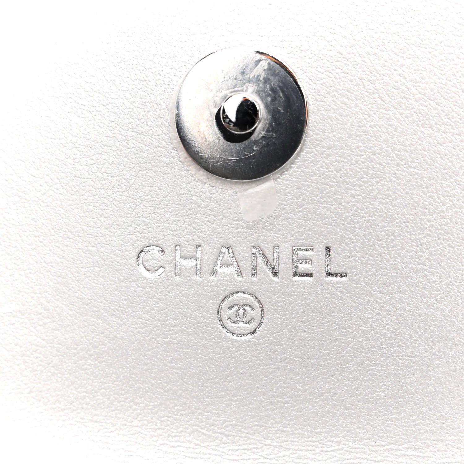 Chanel Metallic Goatskin Quilted Crystal CC Walk Of Fame Clutch With Chain Silver 7 of 13