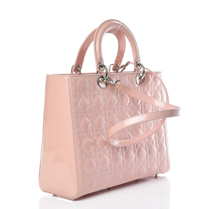 Christian Dior Patent Cannage Large Lady Dior Light Pink 4 of 19