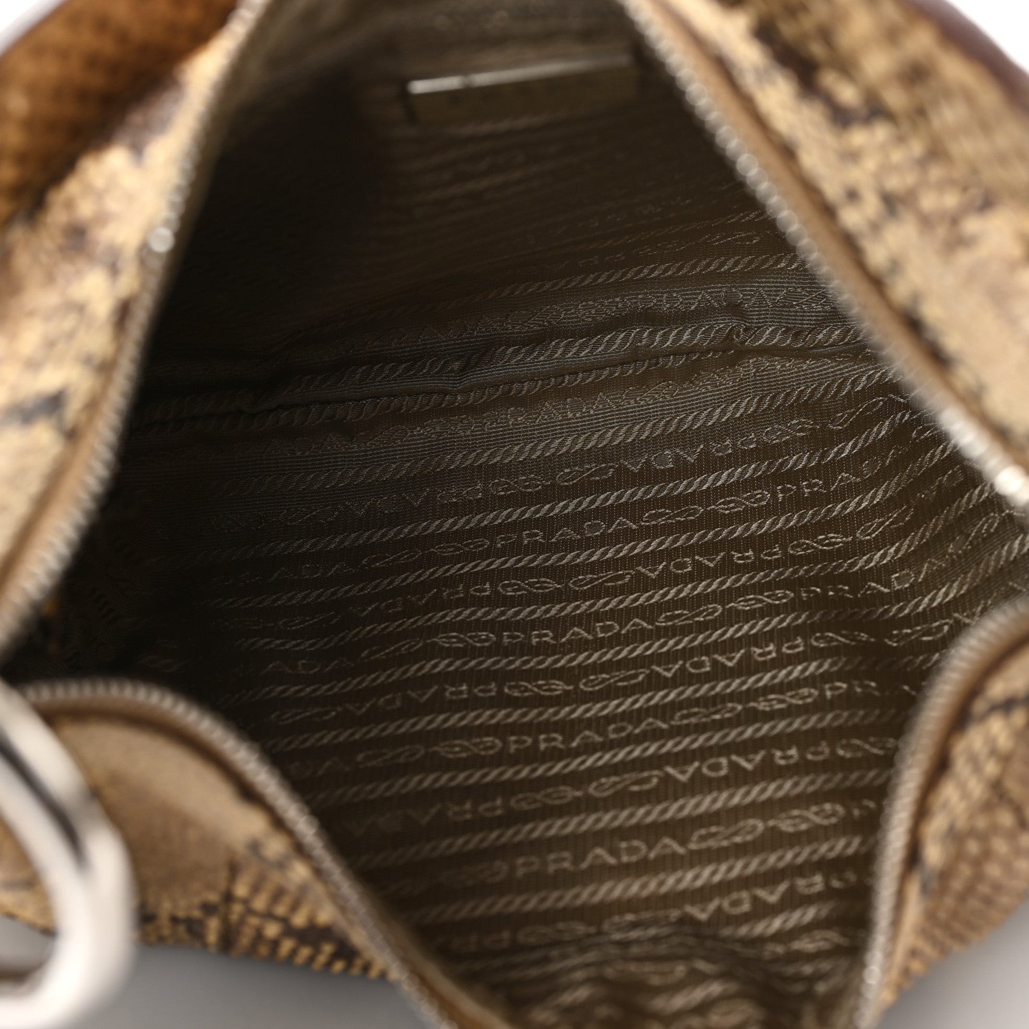 Prada Snakeskin Logo Hobo Roccia 5 of 11