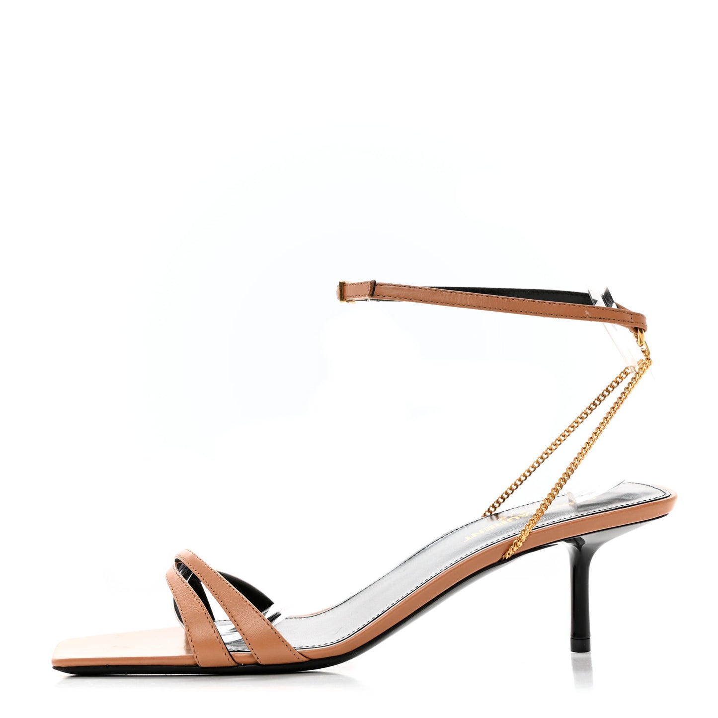 Calfskin Ankle Strap Melody Sandals 38.5 Bisque
