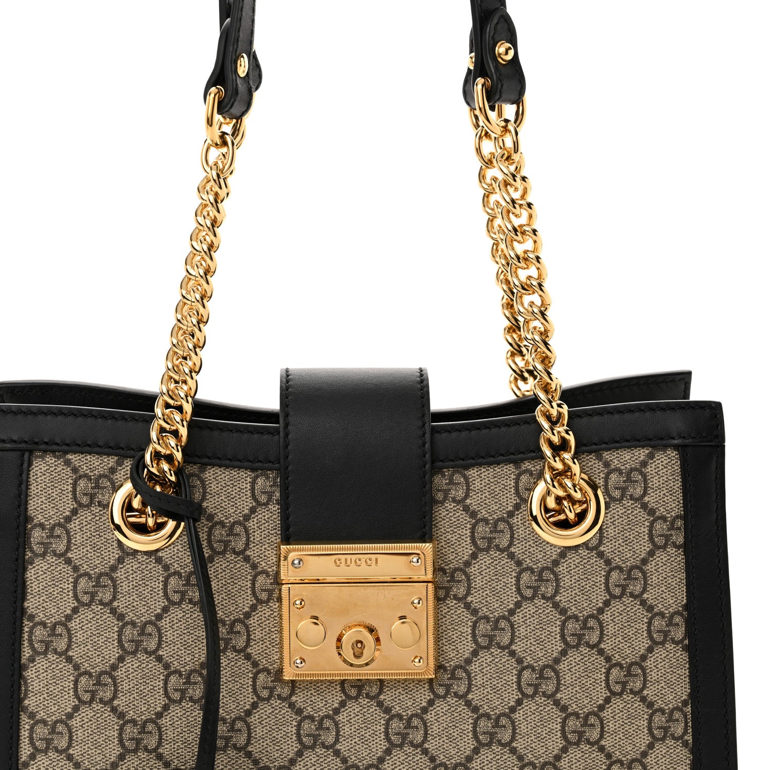 Gucci GG Supreme Monogram Small Padlock Tote Black 8 of 12