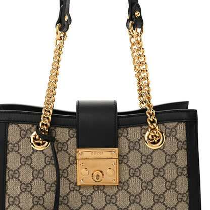 Gucci GG Supreme Monogram Small Padlock Tote Black 8 of 12