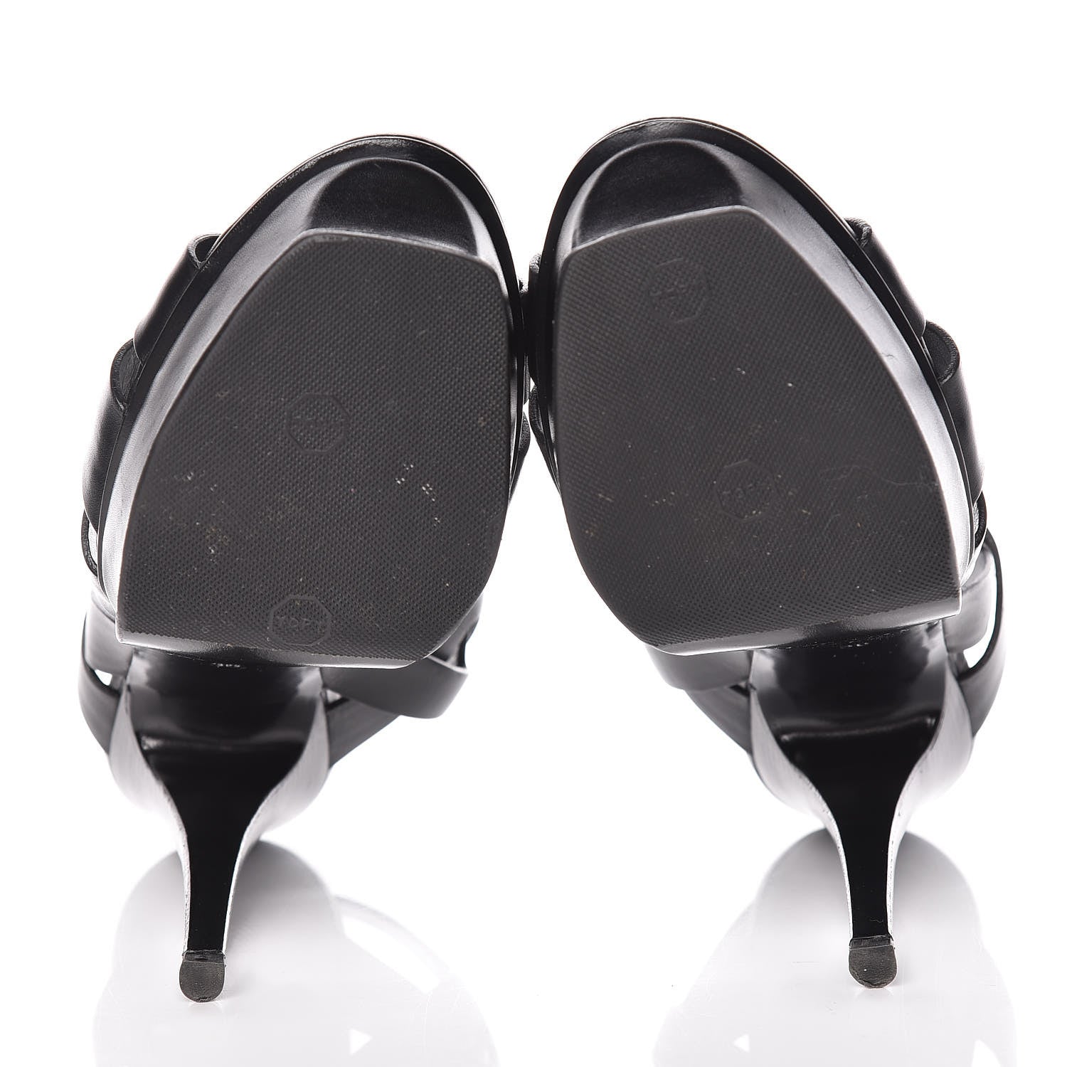 Saint Laurent Calfskin Tribute 105 Platform Sandals 36 Black 7 of 12