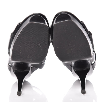 Saint Laurent Calfskin Tribute 105 Platform Sandals 36 Black 7 of 12