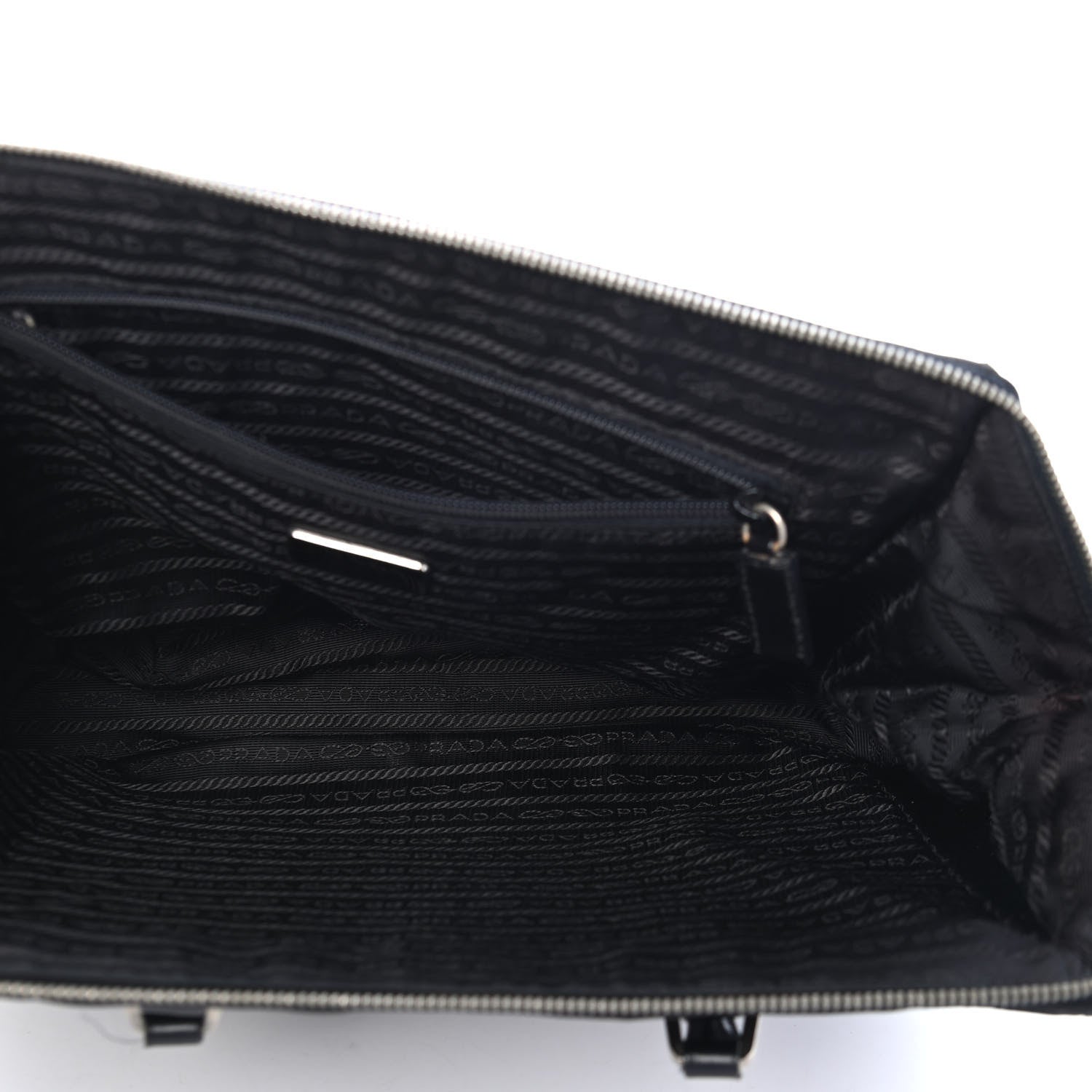 Prada Tessuto Nylon Soft Calf Tote Black 4 of 4