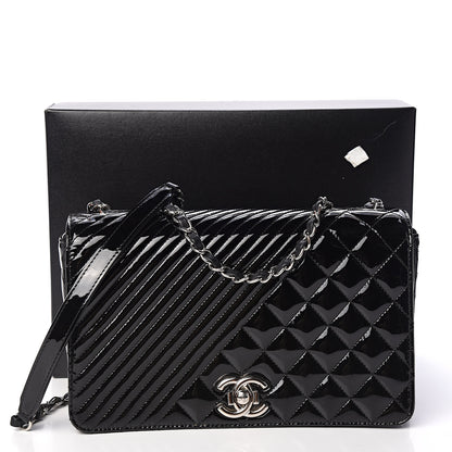 Chanel Iridescent Patent Quilted Medium Coco Boy Flap Black 10 of 10