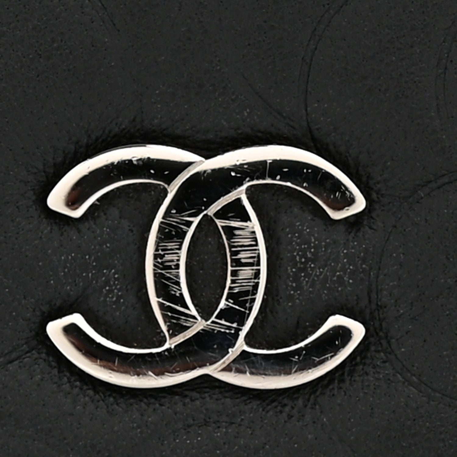 Chanel Lambskin Camellia Embossed Wallet On Chain WOC Black 13 of 14