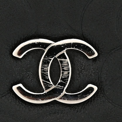 Chanel Lambskin Camellia Embossed Wallet On Chain WOC Black 13 of 14