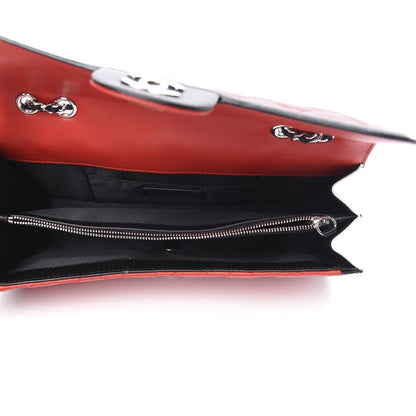 Chanel Lambskin Quilted Tri-Color Flap Red White Black 5 of 13