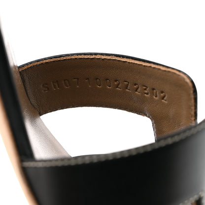 Hermes Calfskin Oasis Sandals 39.5 Black 6 of 9