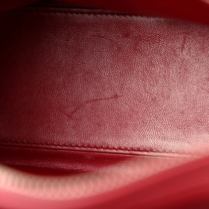 Christian Dior Lambskin Cannage Ruffle Trim Medium Lady Dior Burgundy 5 of 14