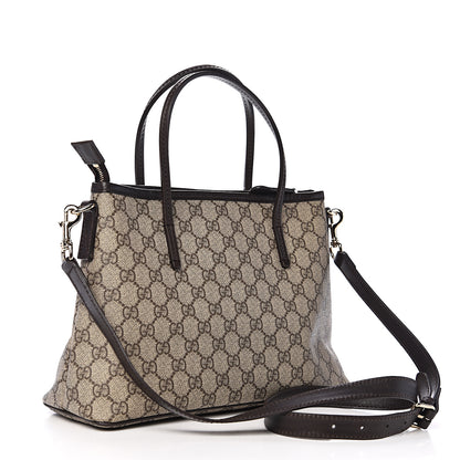 Gucci GG Supreme Monogram Small Zippered Tote Dark Brown 2 of 9