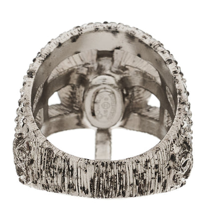 Chanel Pearl Crystal Ring 54 7 Silver 4 of 5
